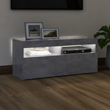 NNEVL TV Cabinet with LED Lights Concrete Grey 90x35x40 cm