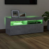 NNEVL TV Cabinet with LED Lights Concrete Grey 90x35x40 cm