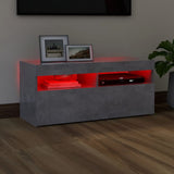 NNEVL TV Cabinet with LED Lights Concrete Grey 90x35x40 cm