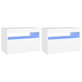NNEVL TV Cabinets with LED Lights 2 pcs White 60x35x40 cm