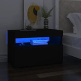 NNEVL TV Cabinets with LED Lights 2 pcs Black 60x35x40 cm