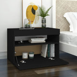 NNEVL TV Cabinets with LED Lights 2 pcs Black 60x35x40 cm