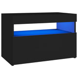 NNEVL TV Cabinets with LED Lights 2 pcs Black 60x35x40 cm