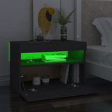 NNEVL TV Cabinets with LED Lights 2 pcs Grey 60x35x40 cm