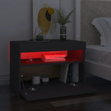 NNEVL TV Cabinets with LED Lights 2 pcs Grey 60x35x40 cm