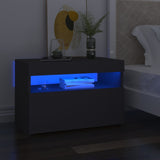 NNEVL TV Cabinets with LED Lights 2 pcs Grey 60x35x40 cm
