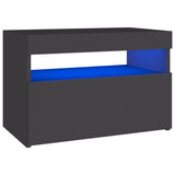 NNEVL TV Cabinets with LED Lights 2 pcs Grey 60x35x40 cm