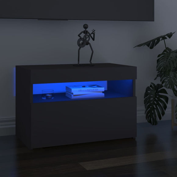 NNEVL TV Cabinets with LED Lights 2 pcs Grey 60x35x40 cm