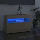 NNEVL TV Cabinet with LED Lights Sonoma Oak 60x35x40 cm