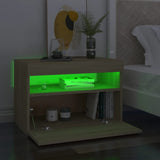 NNEVL TV Cabinets with LED Lights 2 pcs Sonoma Oak 60x35x40 cm