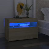 NNEVL TV Cabinets with LED Lights 2 pcs Sonoma Oak 60x35x40 cm