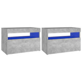 NNEVL TV Cabinets with LED Lights 2 pcs Concrete Grey 60x35x40 cm