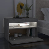 NNEVL TV Cabinets with LED Lights 2 pcs Concrete Grey 60x35x40 cm