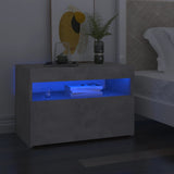 NNEVL TV Cabinets with LED Lights 2 pcs Concrete Grey 60x35x40 cm