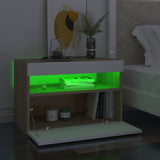 NNEVL TV Cabinets with LED Lights 2 pcs White and Sonoma Oak 60x35x40 cm