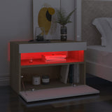 NNEVL TV Cabinets with LED Lights 2 pcs White and Sonoma Oak 60x35x40 cm