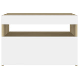 NNEVL TV Cabinets with LED Lights 2 pcs White and Sonoma Oak 60x35x40 cm