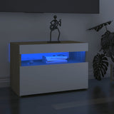 NNEVL TV Cabinets with LED Lights 2 pcs White and Sonoma Oak 60x35x40 cm