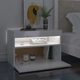 NNEVL TV Cabinets with LED Lights 2 pcs High Gloss White 60x35x40 cm