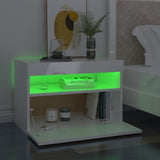 NNEVL TV Cabinets with LED Lights 2 pcs High Gloss White 60x35x40 cm