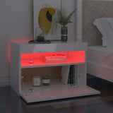 NNEVL TV Cabinets with LED Lights 2 pcs High Gloss White 60x35x40 cm