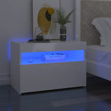 NNEVL TV Cabinets with LED Lights 2 pcs High Gloss White 60x35x40 cm