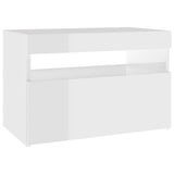 NNEVL TV Cabinets with LED Lights 2 pcs High Gloss White 60x35x40 cm