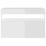 NNEVL TV Cabinets with LED Lights 2 pcs High Gloss White 60x35x40 cm