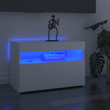 NNEVL TV Cabinets with LED Lights 2 pcs High Gloss White 60x35x40 cm