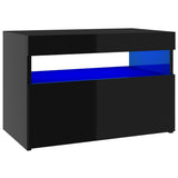 NNEVL TV Cabinets with LED Lights 2 pcs High Gloss Black 60x35x40 cm
