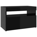 NNEVL TV Cabinets with LED Lights 2 pcs High Gloss Black 60x35x40 cm