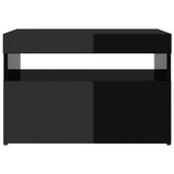 NNEVL TV Cabinets with LED Lights 2 pcs High Gloss Black 60x35x40 cm