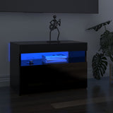 NNEVL TV Cabinets with LED Lights 2 pcs High Gloss Black 60x35x40 cm