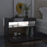 NNEVL TV Cabinets with LED Lights 2 pcs High Gloss Grey 60x35x40 cm