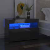 NNEVL TV Cabinets with LED Lights 2 pcs High Gloss Grey 60x35x40 cm