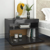 NNEVL TV Cabinets with LED Lights 2 pcs High Gloss Grey 60x35x40 cm