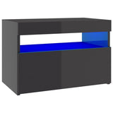 NNEVL TV Cabinets with LED Lights 2 pcs High Gloss Grey 60x35x40 cm