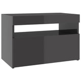 NNEVL TV Cabinets with LED Lights 2 pcs High Gloss Grey 60x35x40 cm