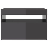 NNEVL TV Cabinets with LED Lights 2 pcs High Gloss Grey 60x35x40 cm