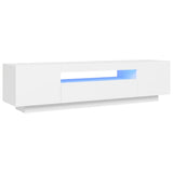 NNEVL TV Cabinet with LED Lights White 160x35x40 cm