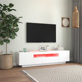 NNEVL TV Cabinet with LED Lights White 160x35x40 cm