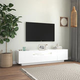NNEVL TV Cabinet with LED Lights White 160x35x40 cm