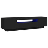 NNEVL TV Cabinet with LED Lights Black 160x35x40 cm