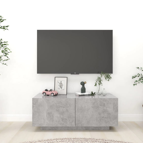 NNEVL TV Cabinet Concrete Grey 100x35x40 cm Chipboard
