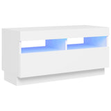 NNEVL TV Cabinet with LED Lights White 80x35x40 cm