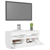 NNEVL TV Cabinet with LED Lights White 80x35x40 cm