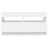 NNEVL TV Cabinet with LED Lights White 80x35x40 cm