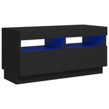NNEVL TV Cabinet with LED Lights Black 80x35x40 cm