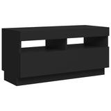 NNEVL TV Cabinet with LED Lights Black 80x35x40 cm