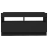 NNEVL TV Cabinet with LED Lights Black 80x35x40 cm
